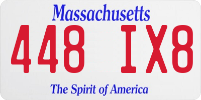 MA license plate 448IX8