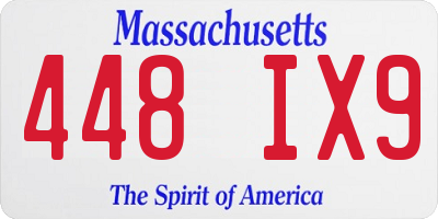 MA license plate 448IX9
