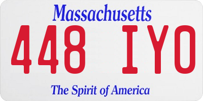 MA license plate 448IY0