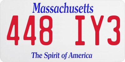 MA license plate 448IY3