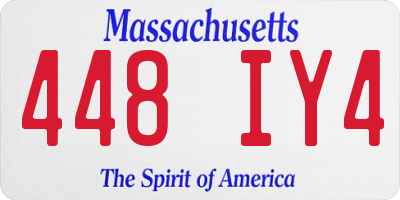 MA license plate 448IY4