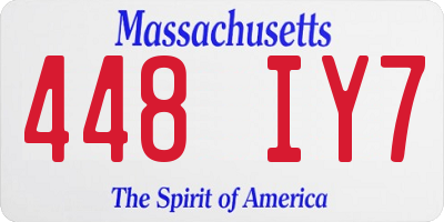 MA license plate 448IY7