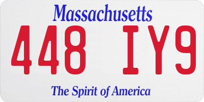 MA license plate 448IY9