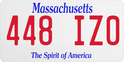 MA license plate 448IZ0