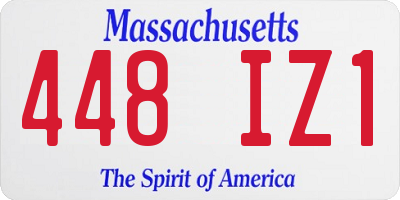 MA license plate 448IZ1