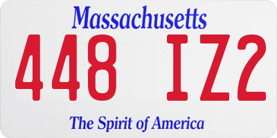 MA license plate 448IZ2