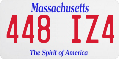 MA license plate 448IZ4