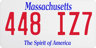 MA license plate 448IZ7