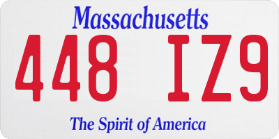 MA license plate 448IZ9