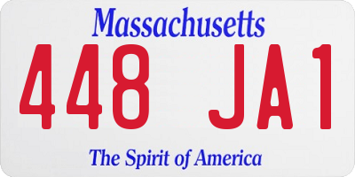MA license plate 448JA1