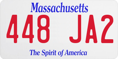 MA license plate 448JA2