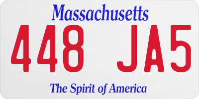 MA license plate 448JA5
