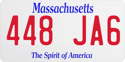 MA license plate 448JA6