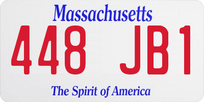 MA license plate 448JB1