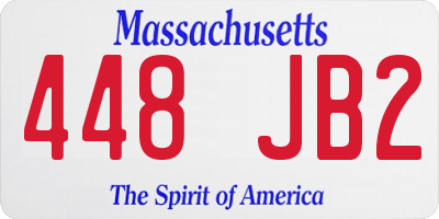 MA license plate 448JB2