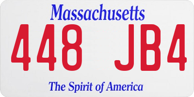 MA license plate 448JB4