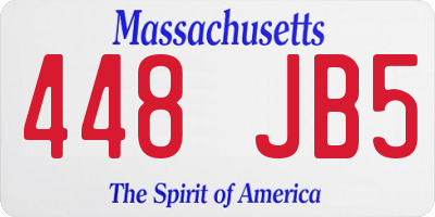 MA license plate 448JB5