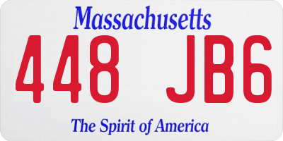 MA license plate 448JB6
