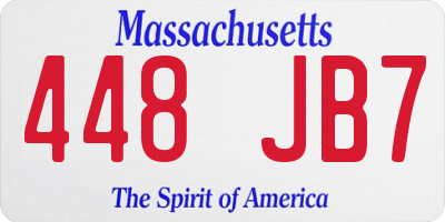 MA license plate 448JB7
