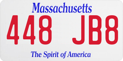 MA license plate 448JB8