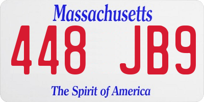 MA license plate 448JB9