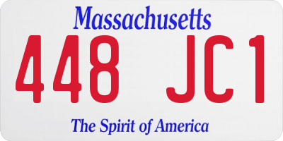 MA license plate 448JC1