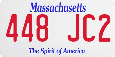 MA license plate 448JC2
