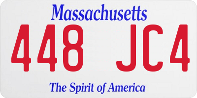 MA license plate 448JC4