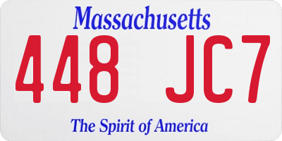 MA license plate 448JC7
