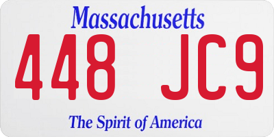 MA license plate 448JC9