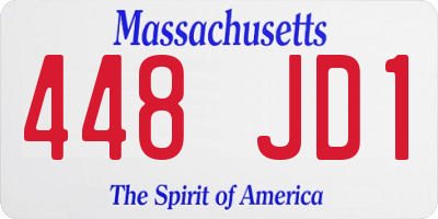 MA license plate 448JD1