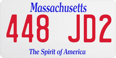 MA license plate 448JD2