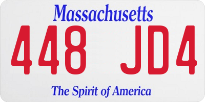 MA license plate 448JD4