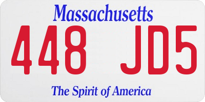 MA license plate 448JD5