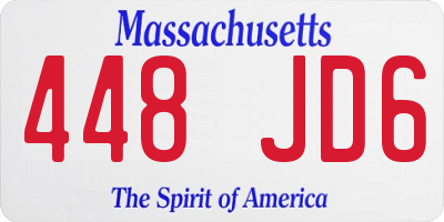 MA license plate 448JD6