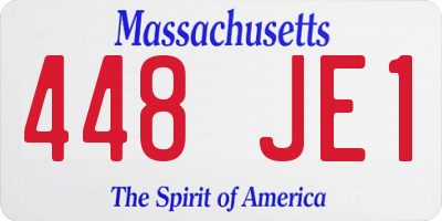 MA license plate 448JE1
