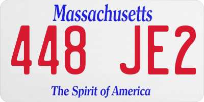 MA license plate 448JE2