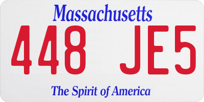 MA license plate 448JE5
