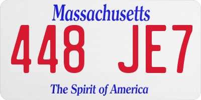 MA license plate 448JE7