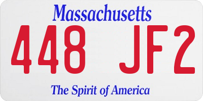 MA license plate 448JF2