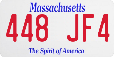 MA license plate 448JF4