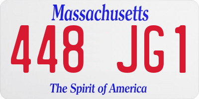 MA license plate 448JG1