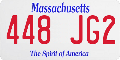 MA license plate 448JG2