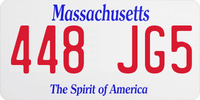 MA license plate 448JG5