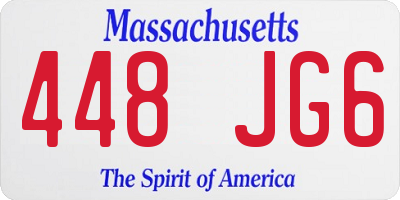 MA license plate 448JG6