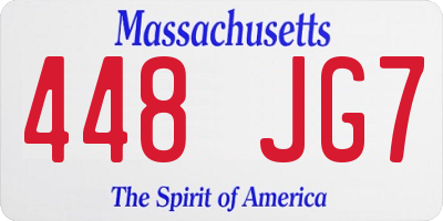 MA license plate 448JG7