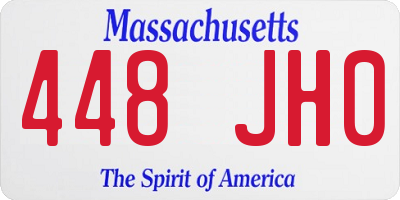 MA license plate 448JH0