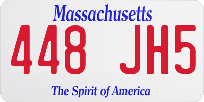 MA license plate 448JH5