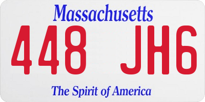MA license plate 448JH6