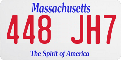 MA license plate 448JH7